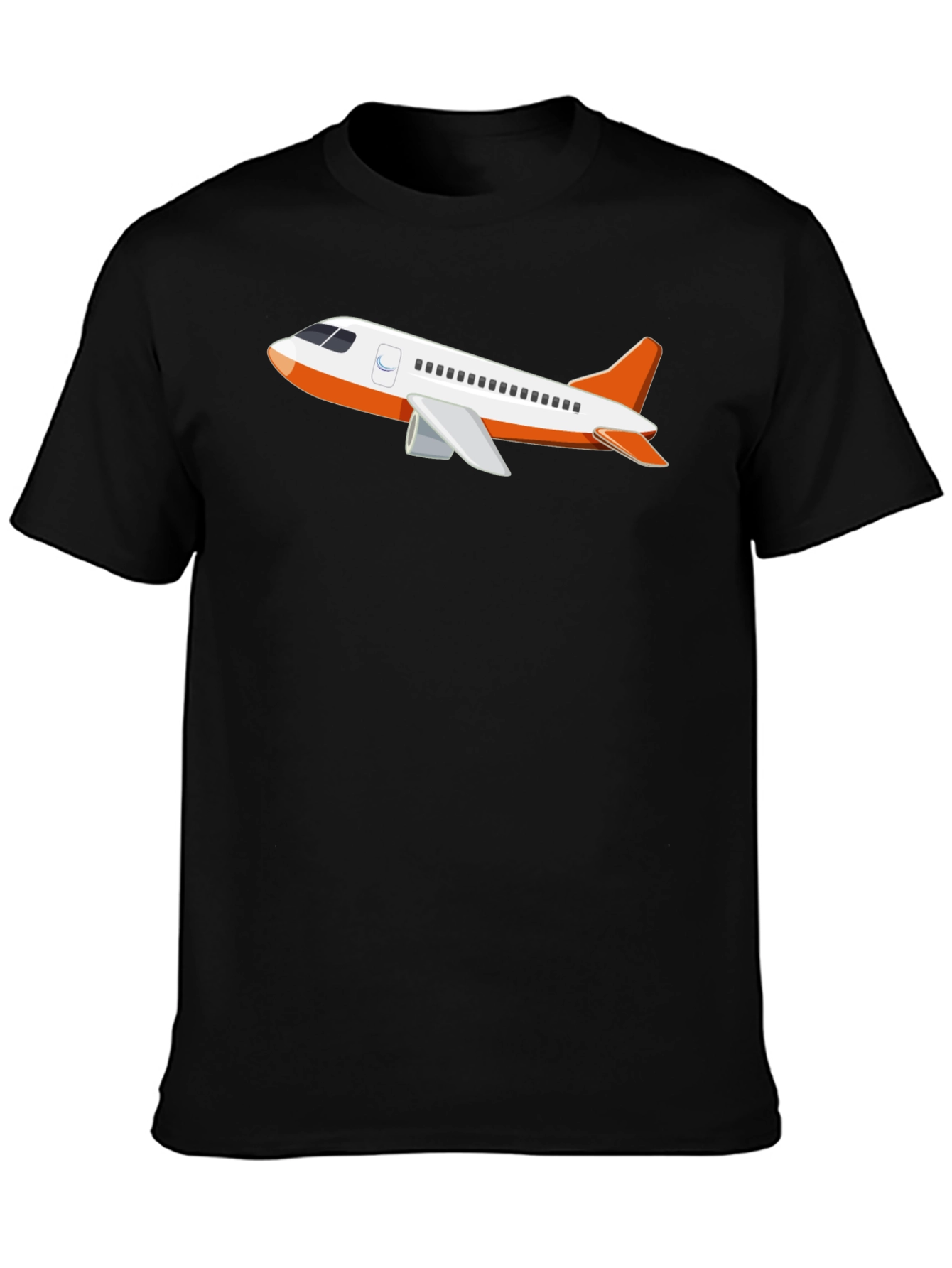 Airplane Graphic T-Shirt - Black Crew Neck Tee