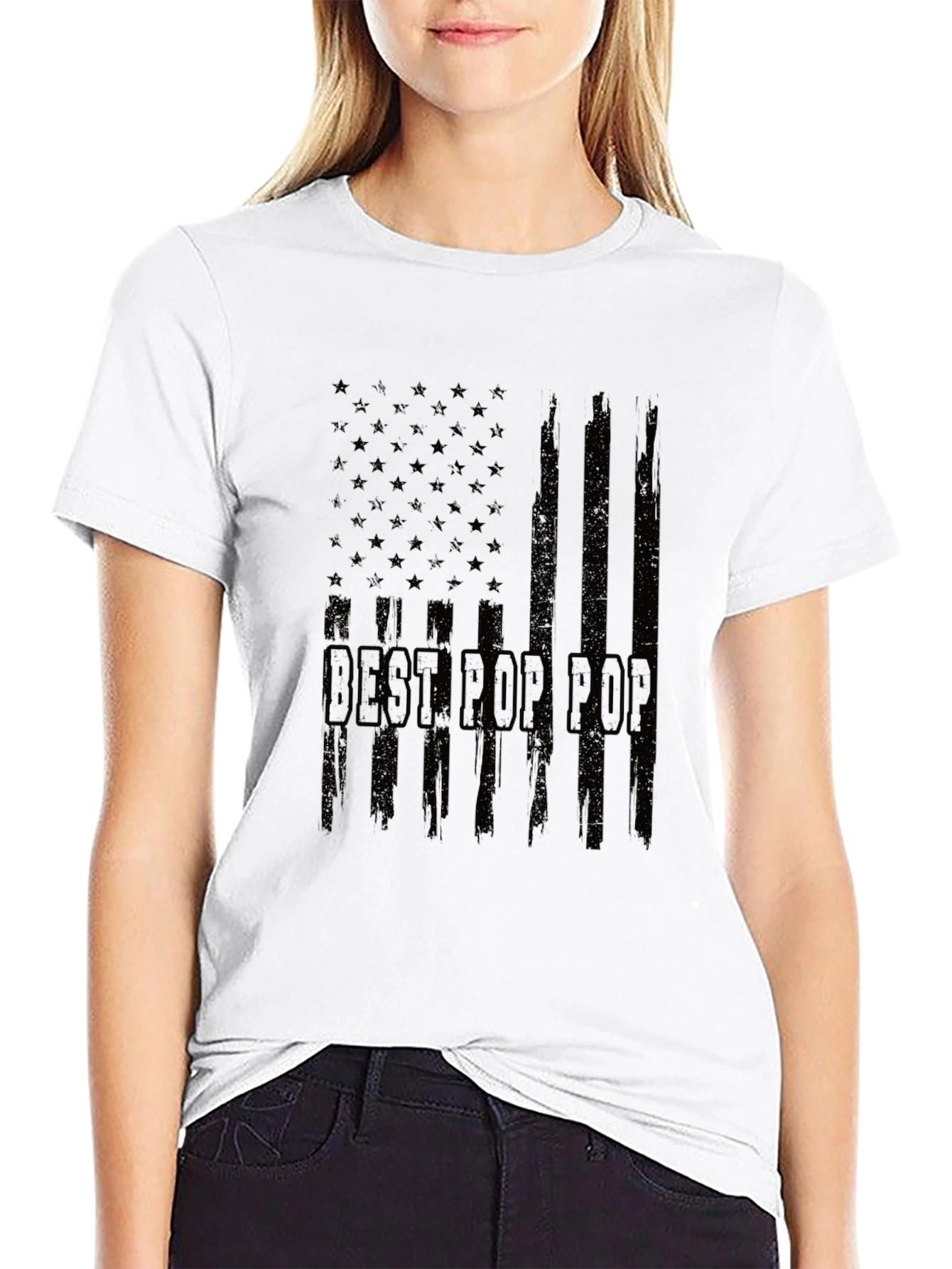 Best Pop Pop American Flag Graphic T-Shirt