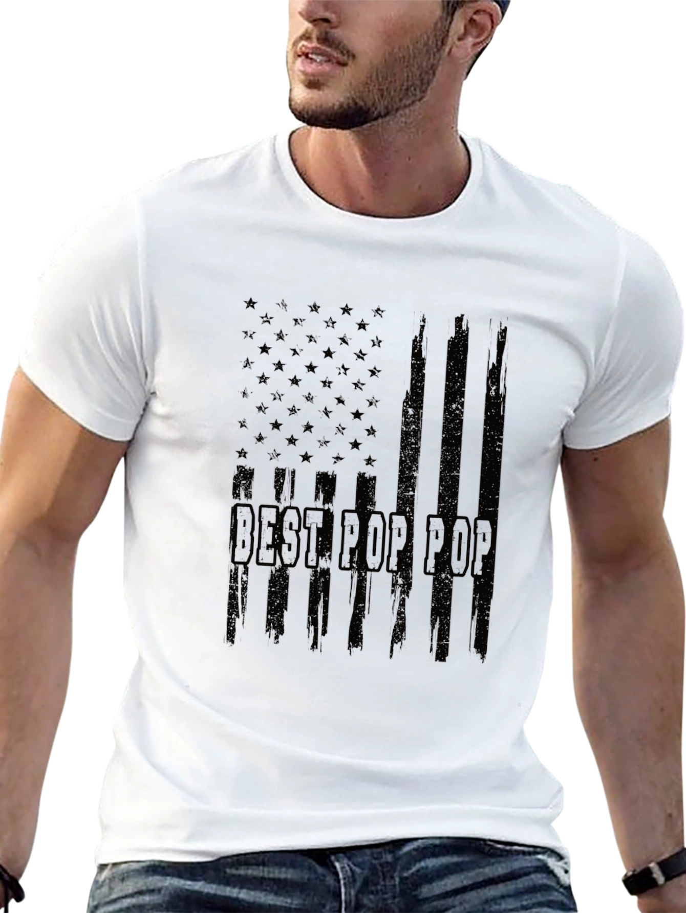 Best Pop Pop American Flag Graphic T-Shirt