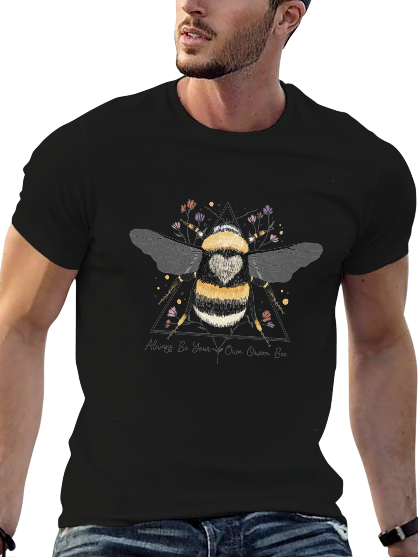 Bumble Bee Graphic T-Shirt - Black Cotton Tee