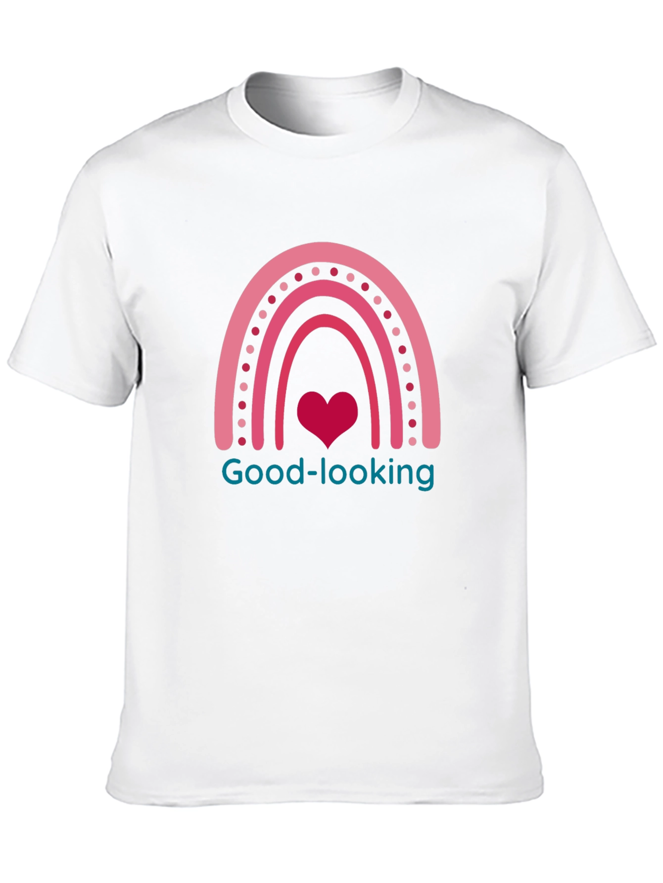 Good-looking Rainbow Heart Black T-Shirt