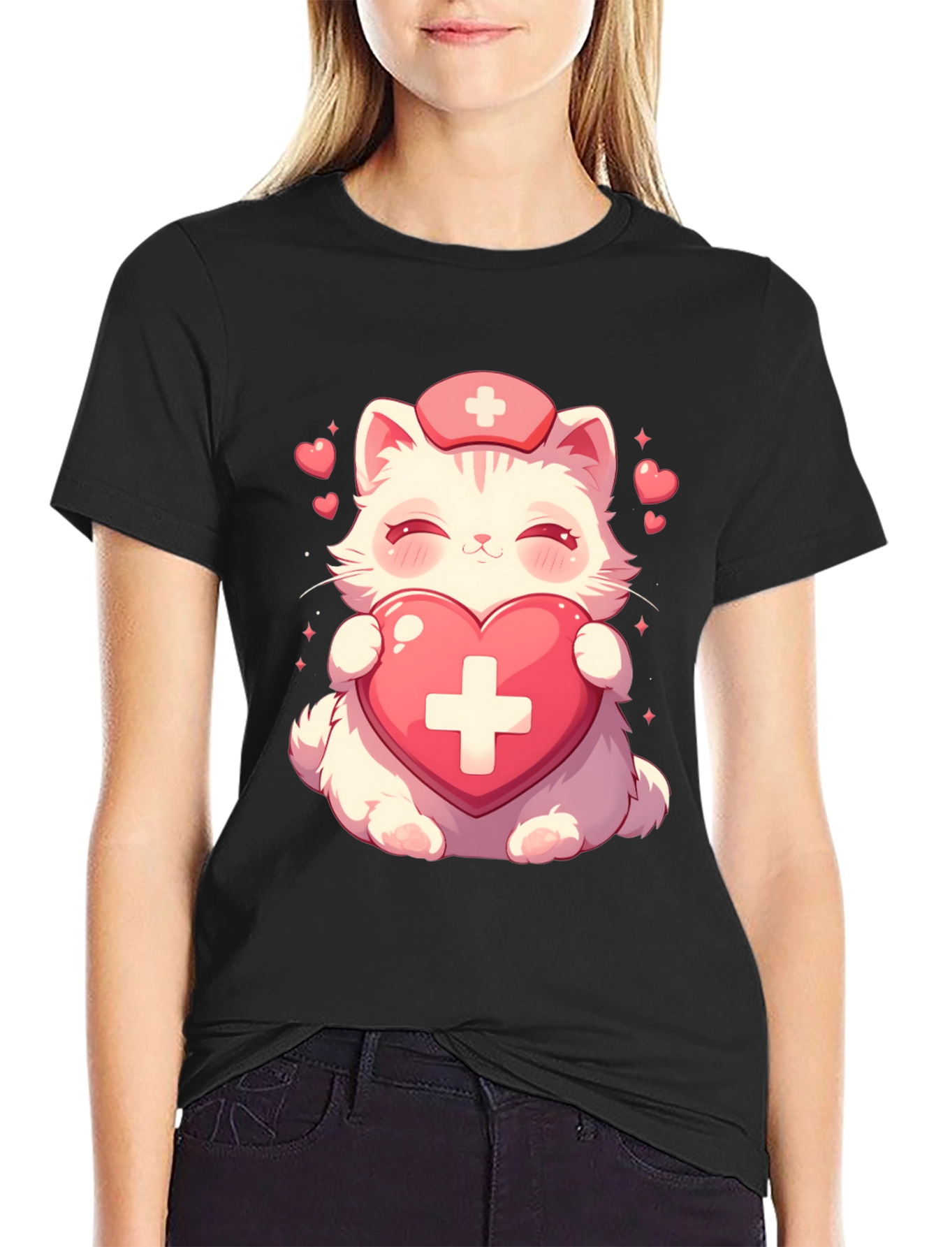 Cute Kawaii Nurse Cat T-Shirt