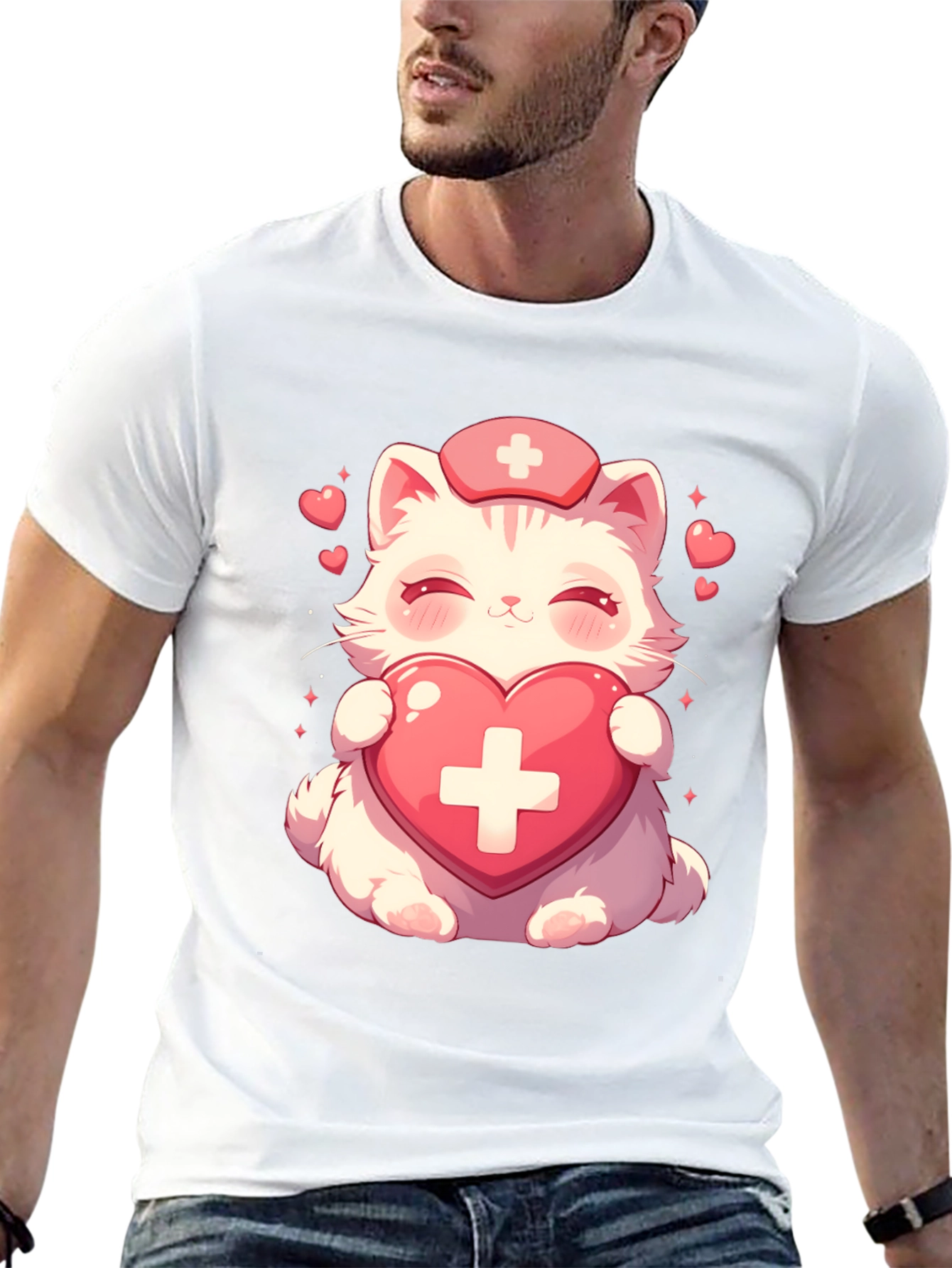Cute Kawaii Nurse Cat T-Shirt
