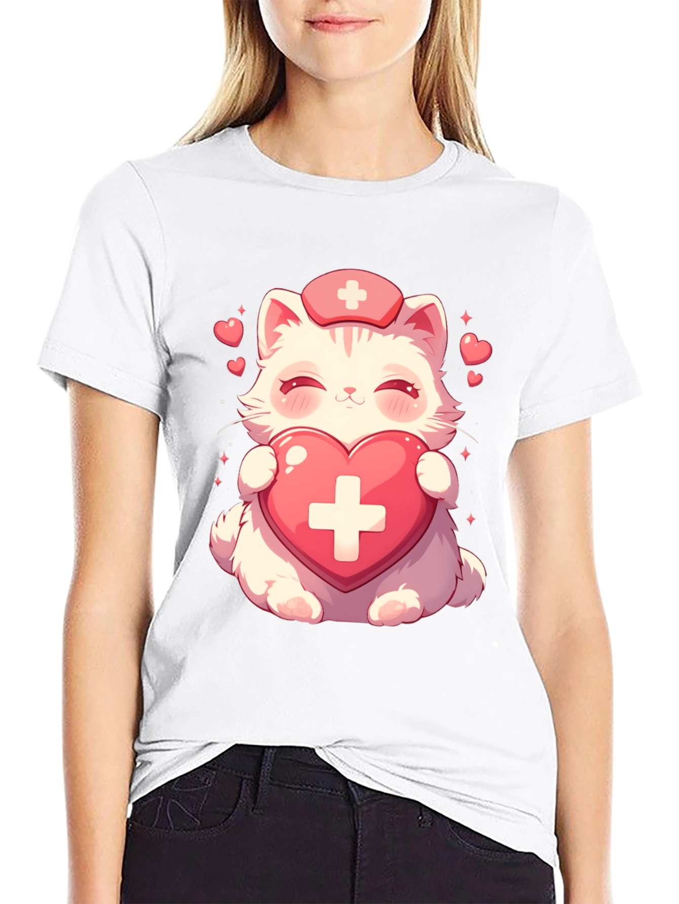 Cute Kawaii Nurse Cat T-Shirt