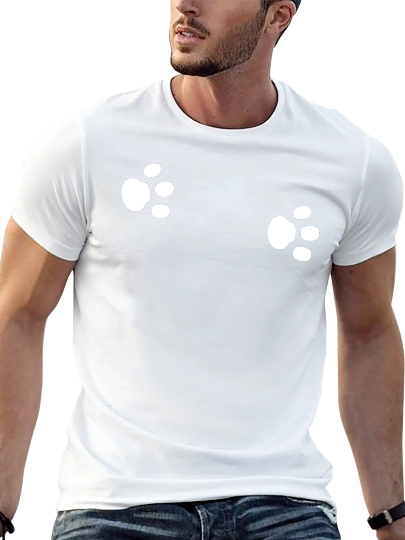 Mens Black Paw Print T-Shirt