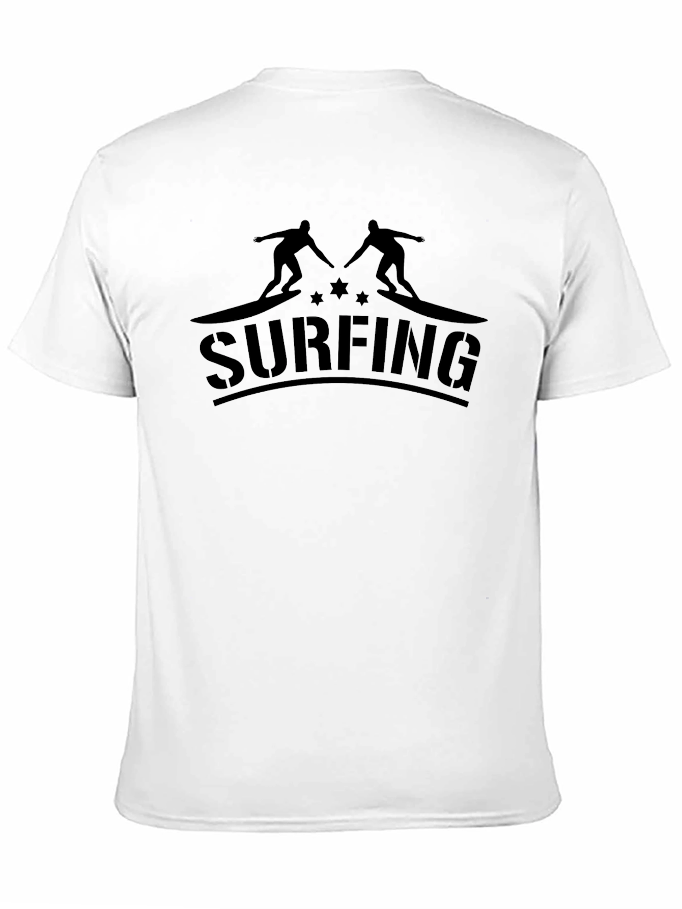 Black Surfing Graphic Tee for Men