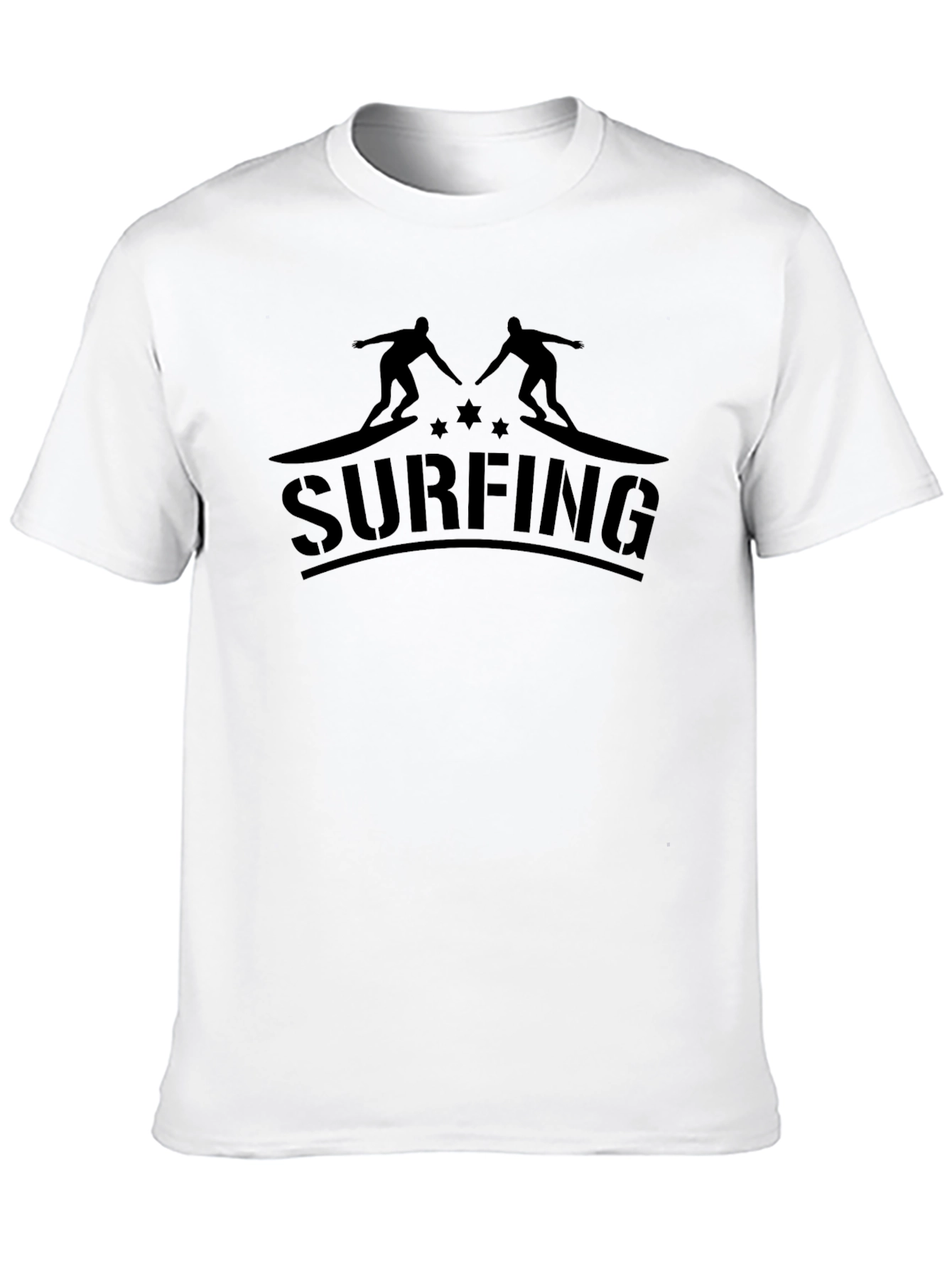 Black Surfing Graphic Tee for Men