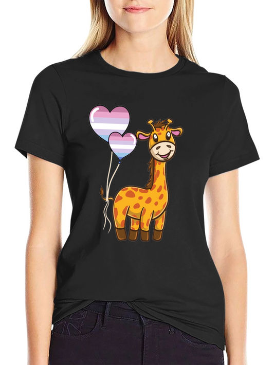 Giraffe & Trans Pride Balloons Graphic Tee