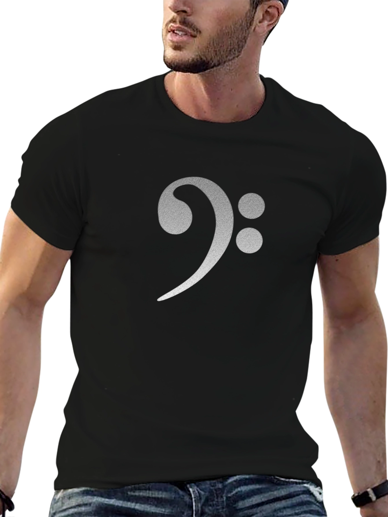 Bass Clef Graphic Tee - Mens Black T-Shirt