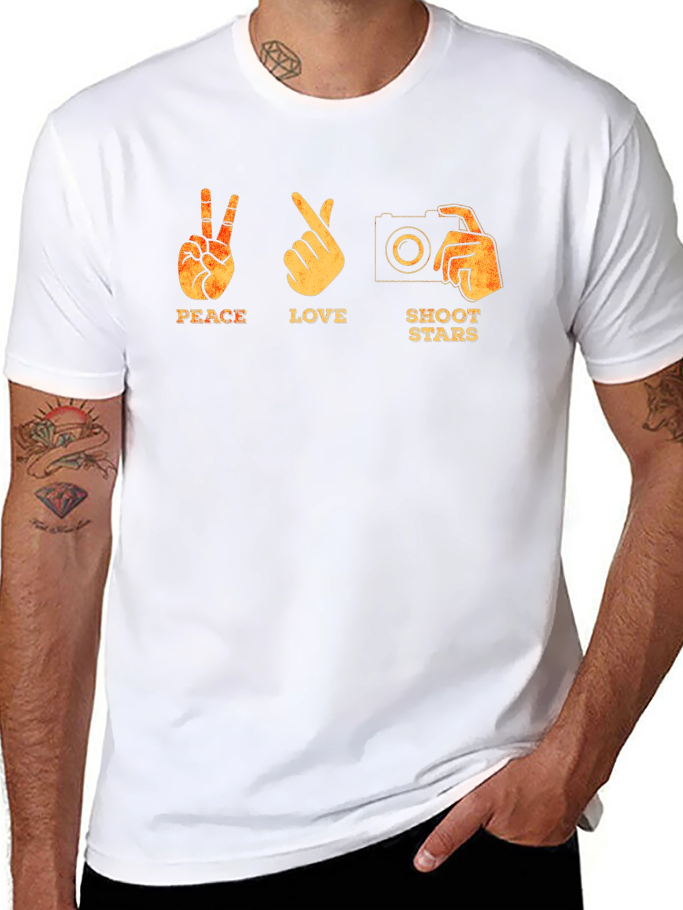 Peace Love Shoot Stars Graphic T-Shirt