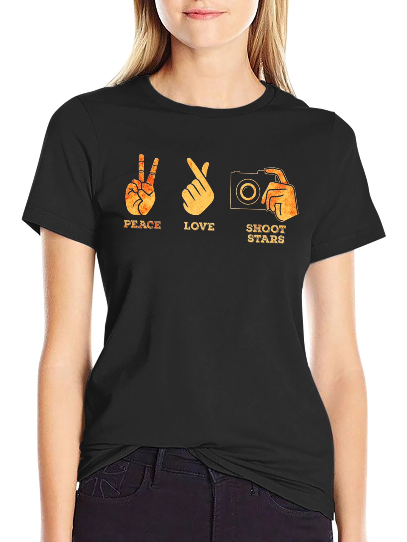 Peace Love Shoot Stars Graphic T-Shirt
