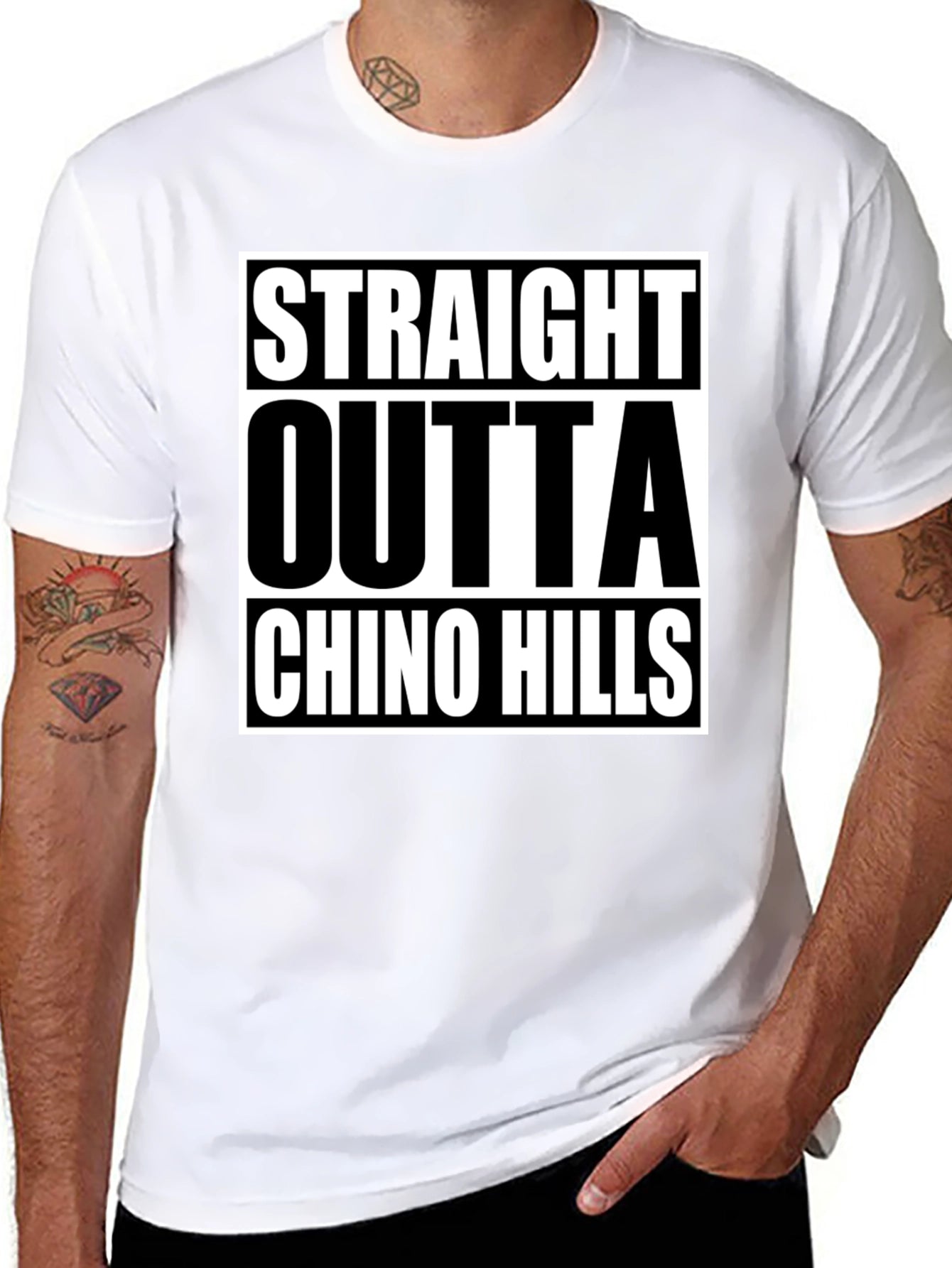Straight Outta Chino Hills Black T-Shirt