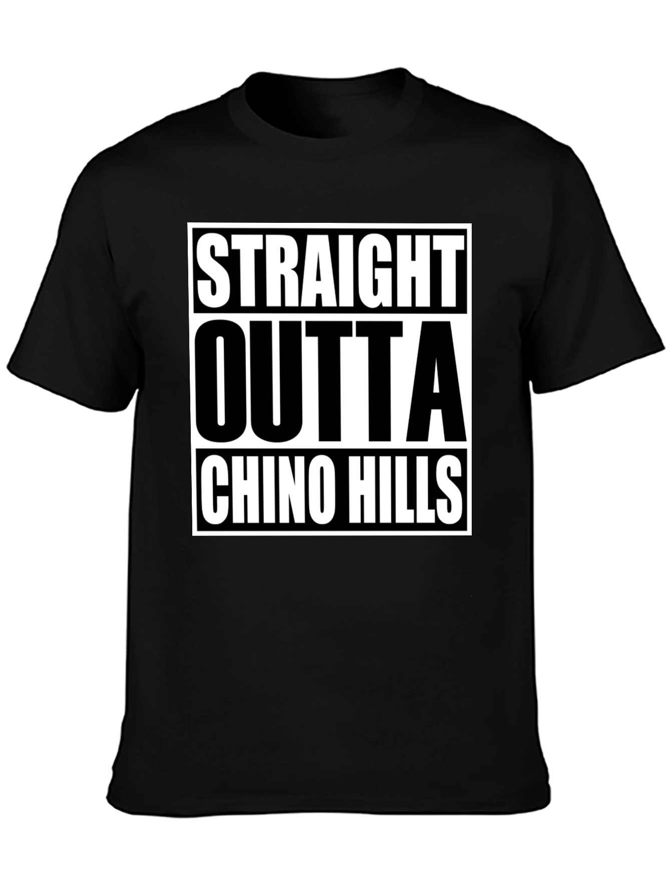 Straight Outta Chino Hills Black T-Shirt