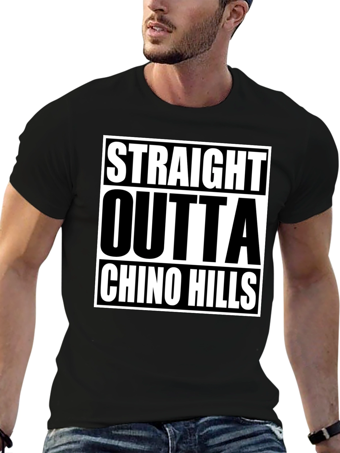 Straight Outta Chino Hills Black T-Shirt