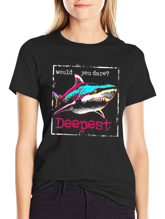 Dare to Go Deepest Shark Graphic Tee