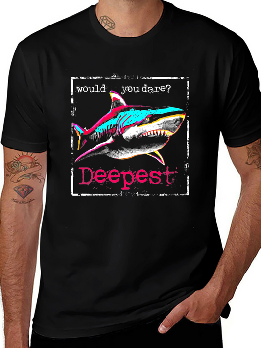 Dare to Go Deepest Shark Graphic Tee