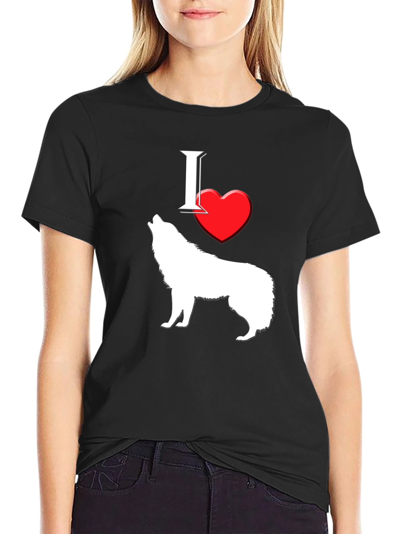 I Love Wolves T-Shirt Wolf Howl Design