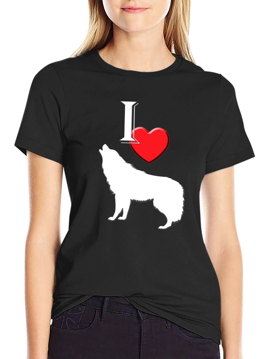 I Love Wolves T-Shirt Wolf Howl Design