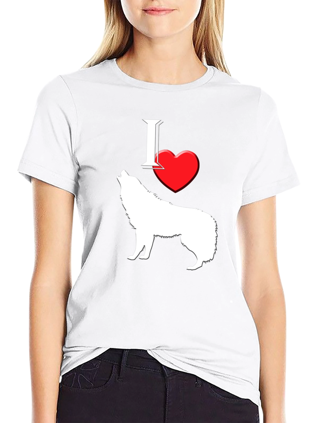 I Love Wolves T-Shirt Wolf Howl Design