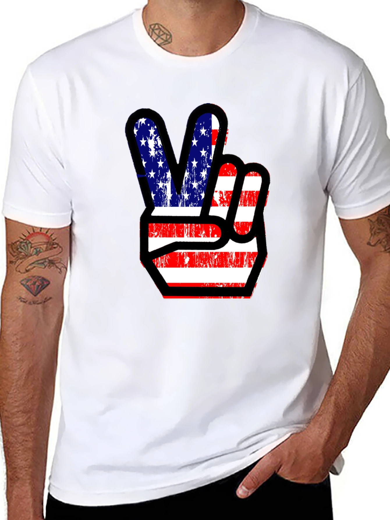 Patriotic Peace Sign Graphic Tee