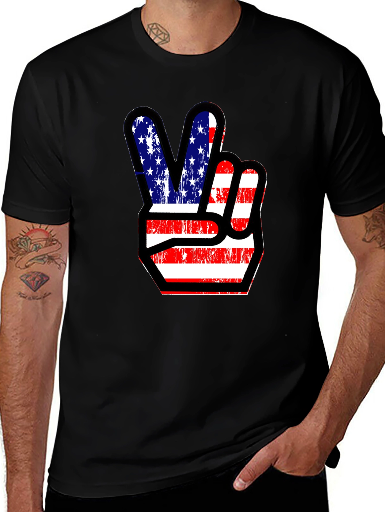 Patriotic Peace Sign Graphic Tee