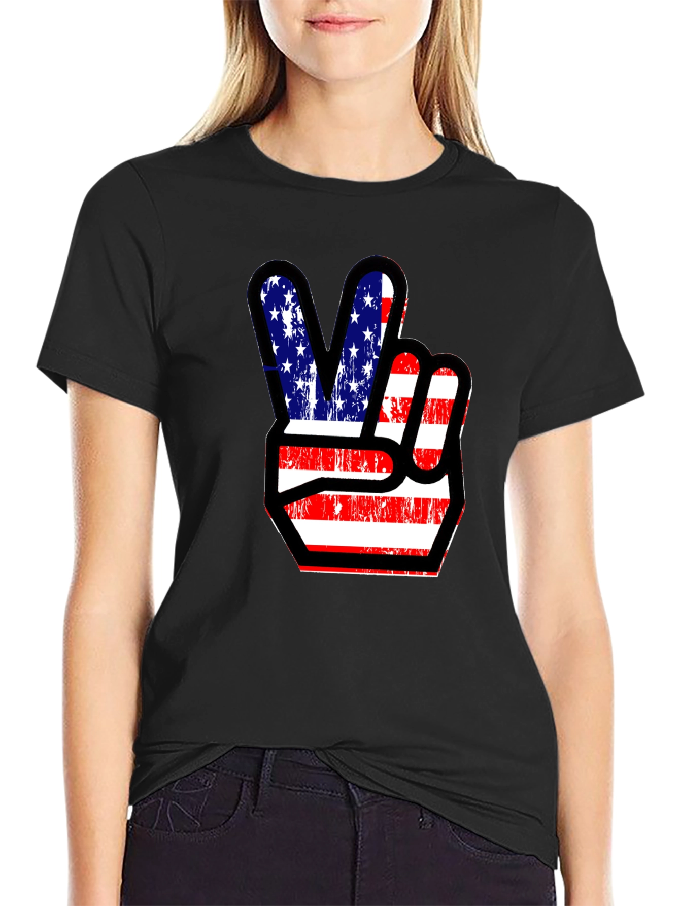 Patriotic Peace Sign Graphic Tee