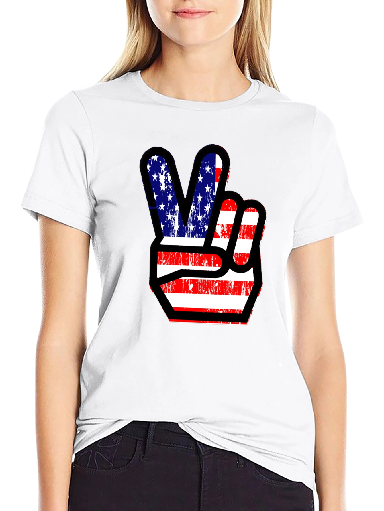 Patriotic Peace Sign Graphic Tee