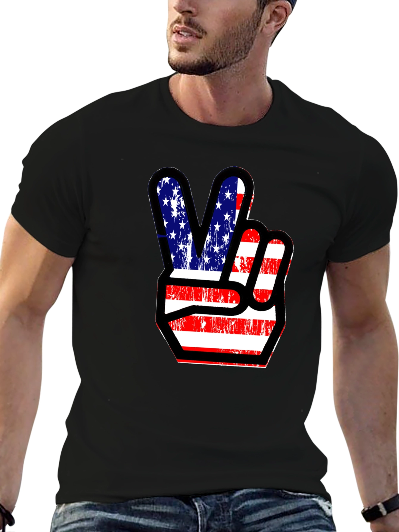 Patriotic Peace Sign Graphic Tee