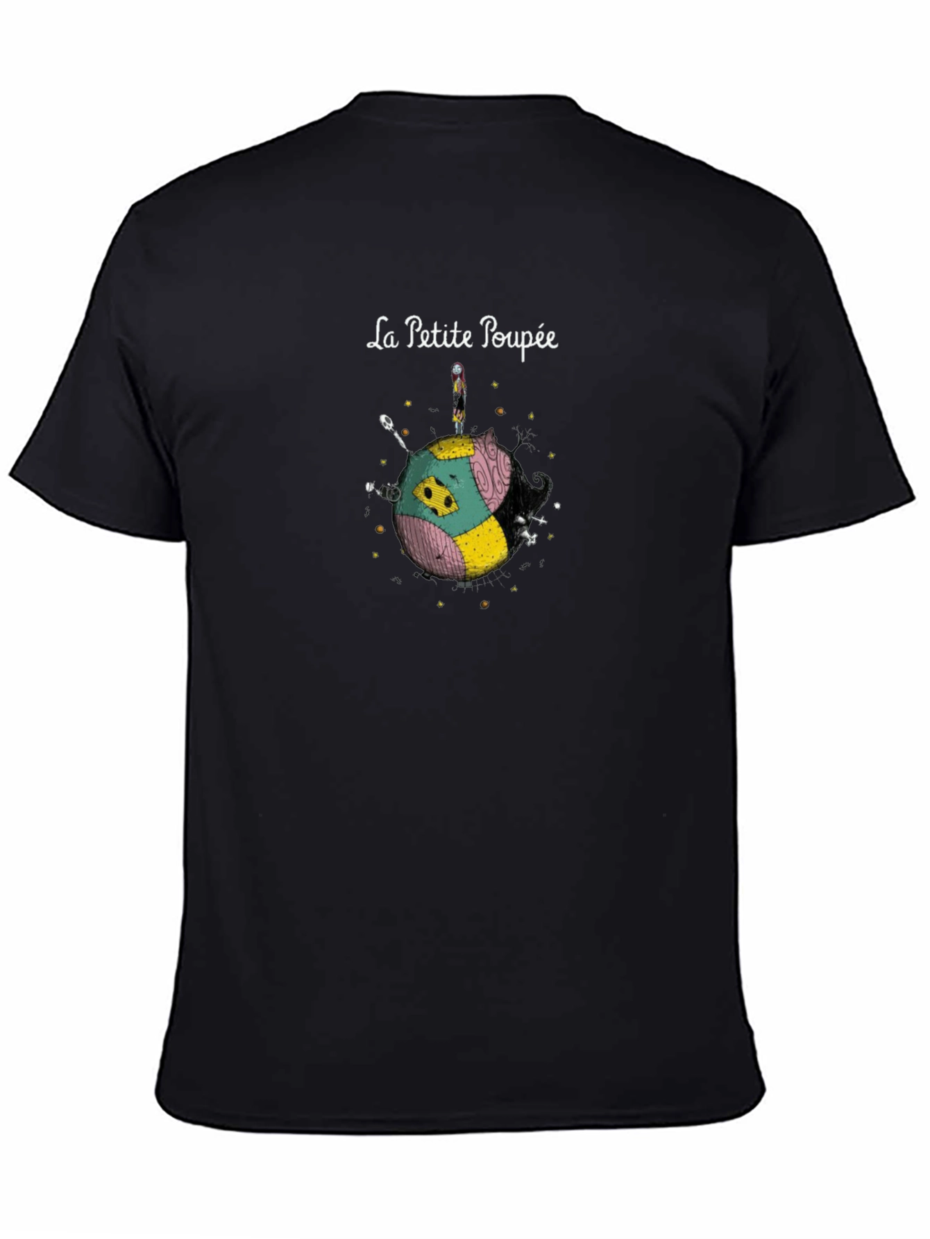 La Petite Poupee Graphic Tee - Black Cotton T-Shirt