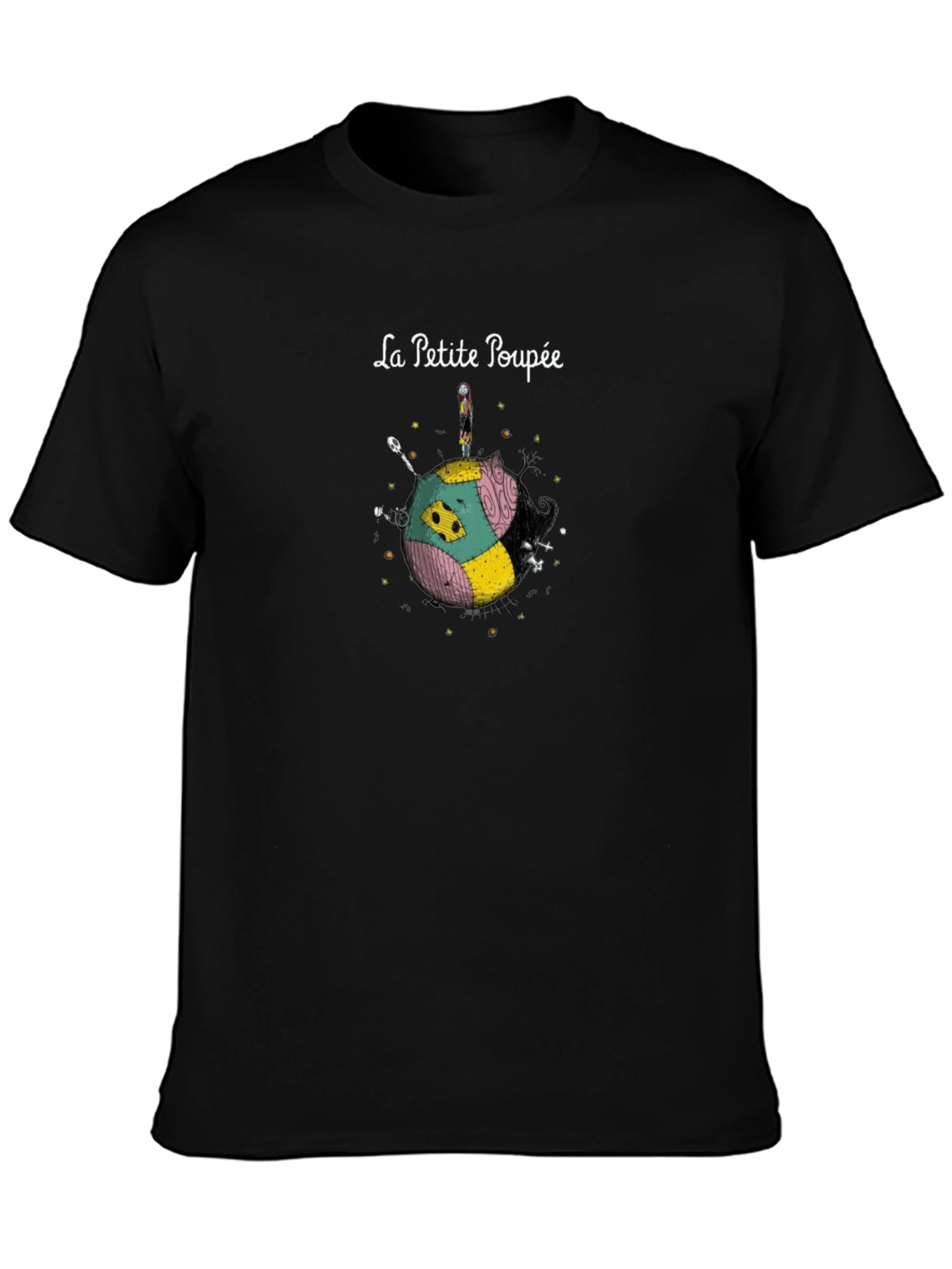 La Petite Poupee Graphic Tee - Black Cotton T-Shirt