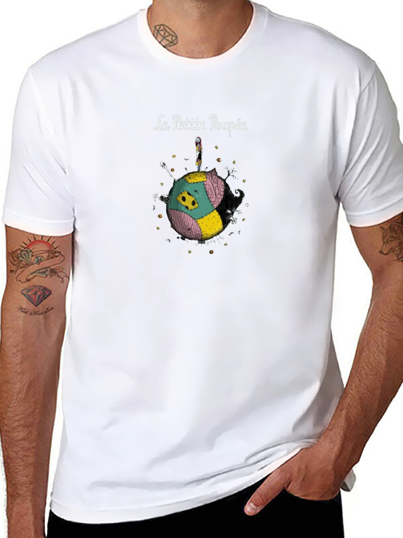 La Petite Poupee Graphic Tee - Black Cotton T-Shirt