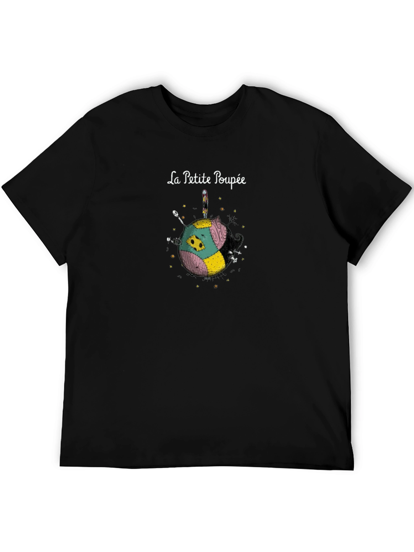 La Petite Poupee Graphic Tee - Black Cotton T-Shirt