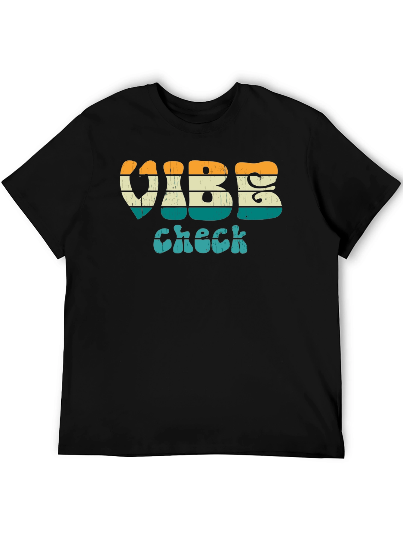 Vibe Check Retro Style Black T-Shirt