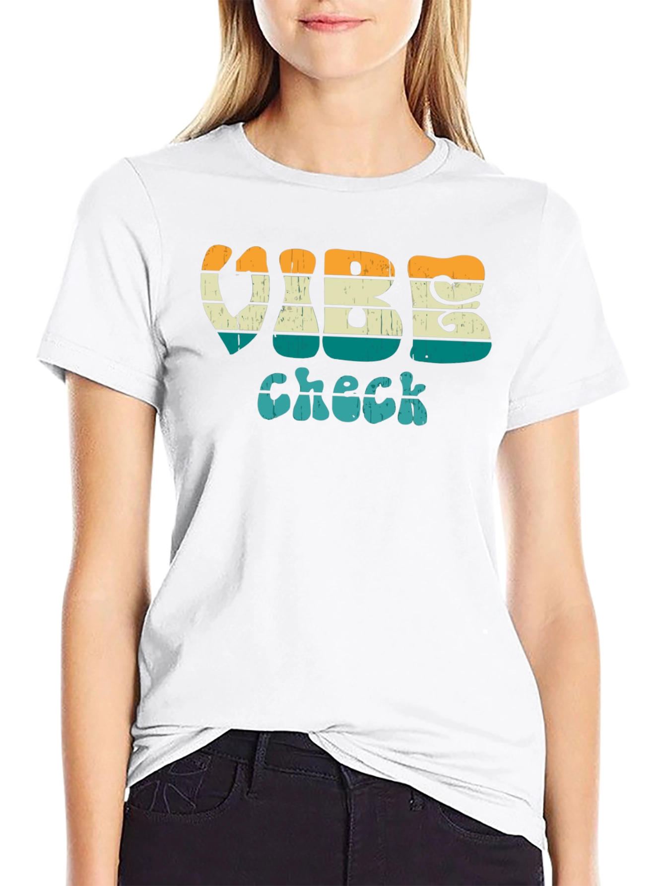 Vibe Check Retro Style Black T-Shirt