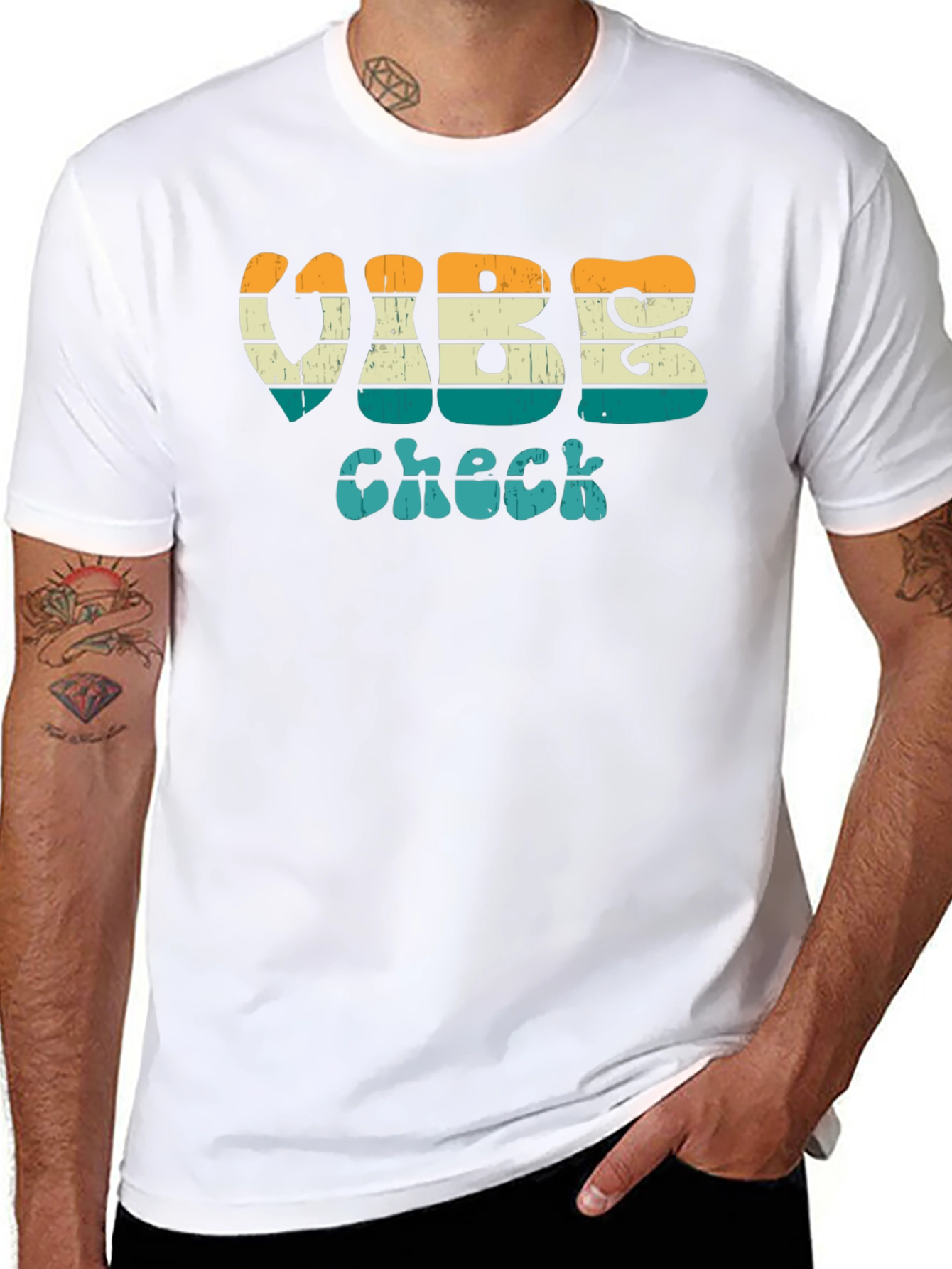 Vibe Check Retro Style Black T-Shirt