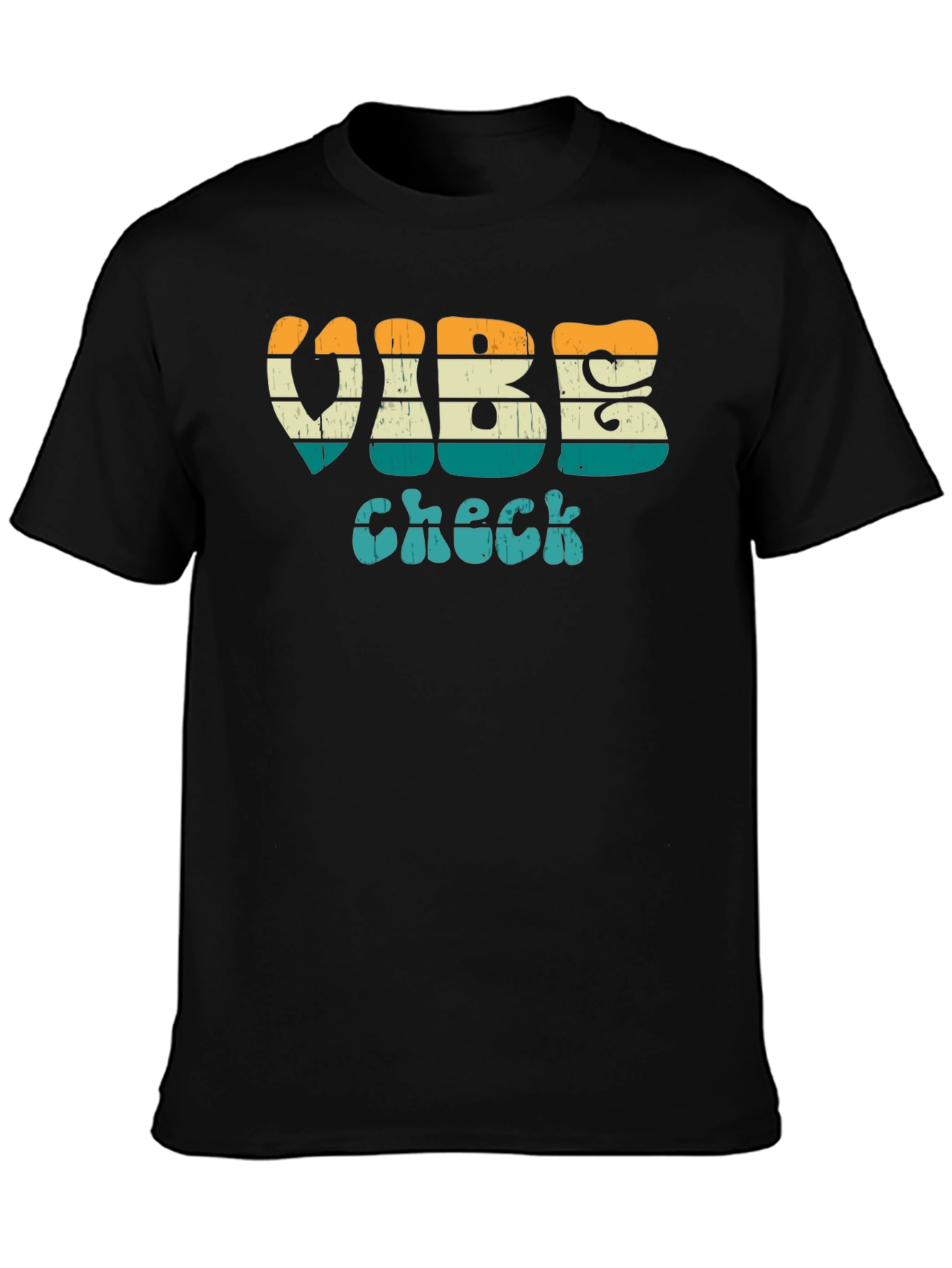 Vibe Check Retro Style Black T-Shirt
