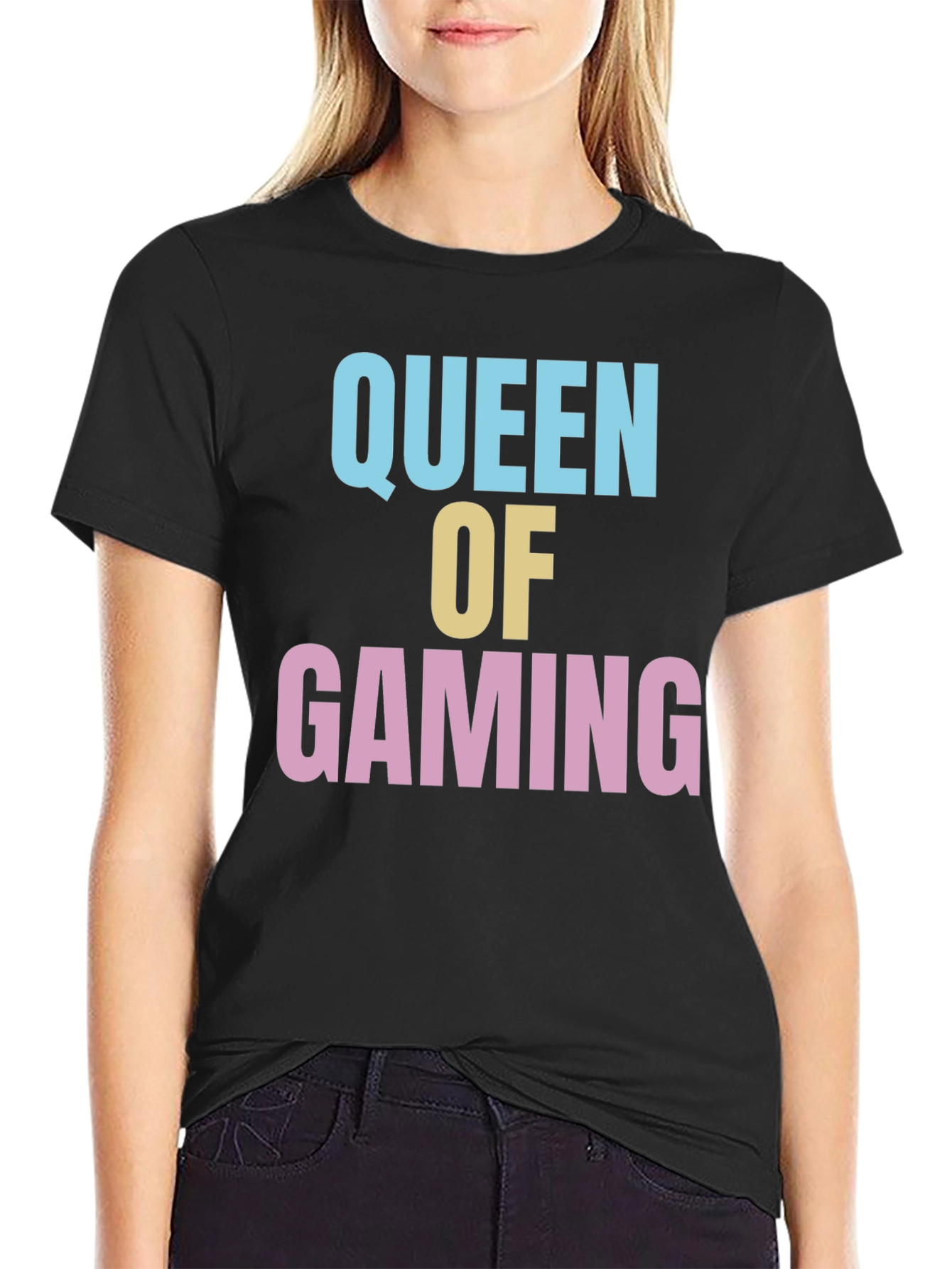 Queen of Gaming Black T-Shirt - Gamer Tee
