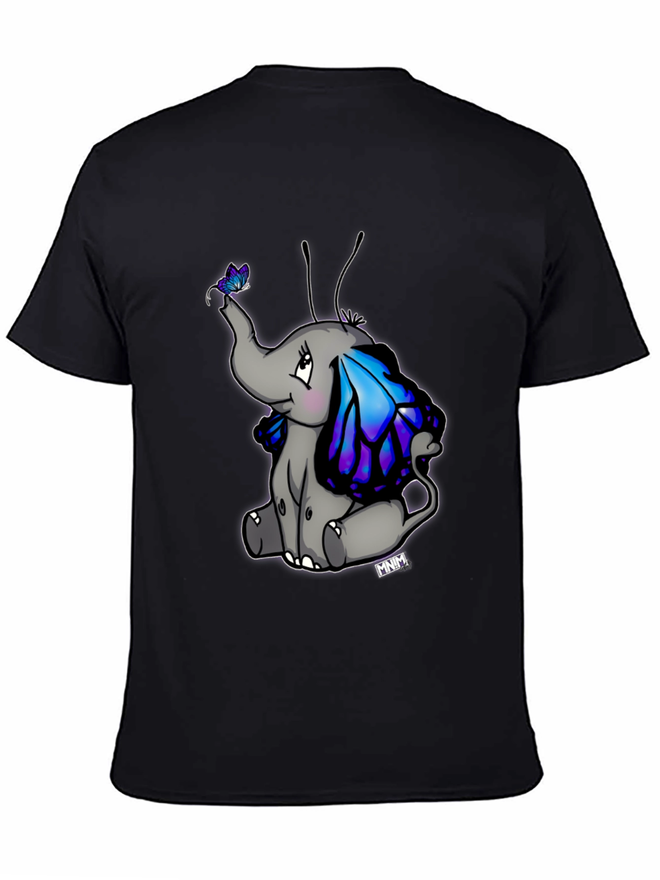 Cute Elephant Butterfly Wings Graphic Tee
