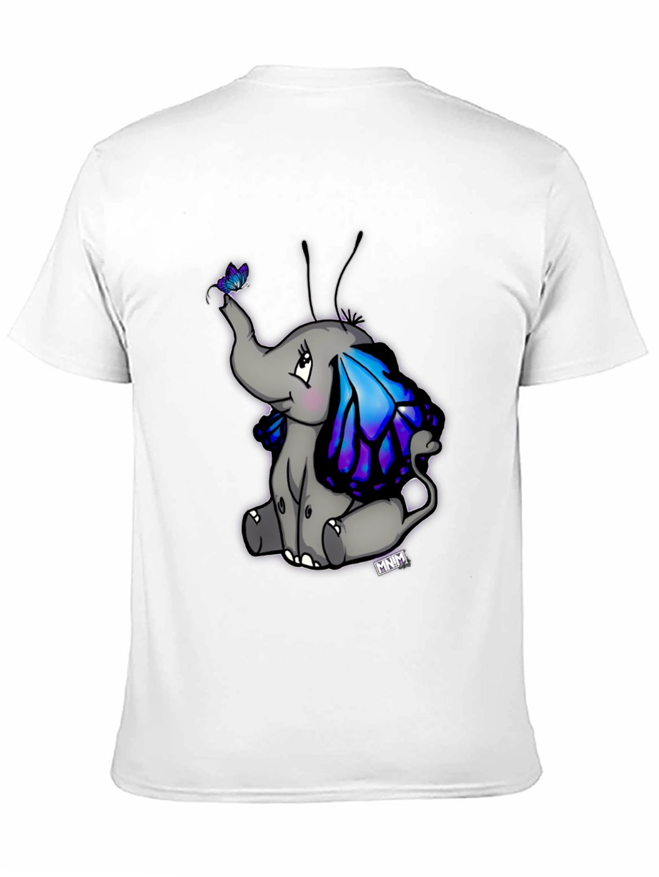 Cute Elephant Butterfly Wings Graphic Tee