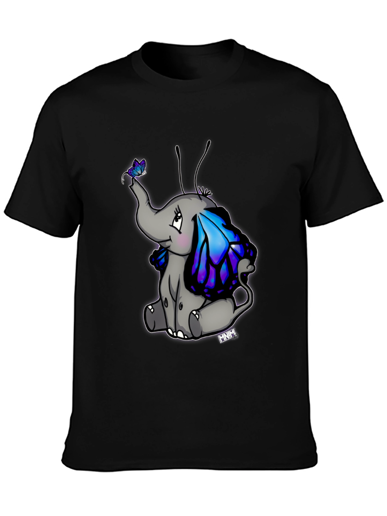 Cute Elephant Butterfly Wings Graphic Tee