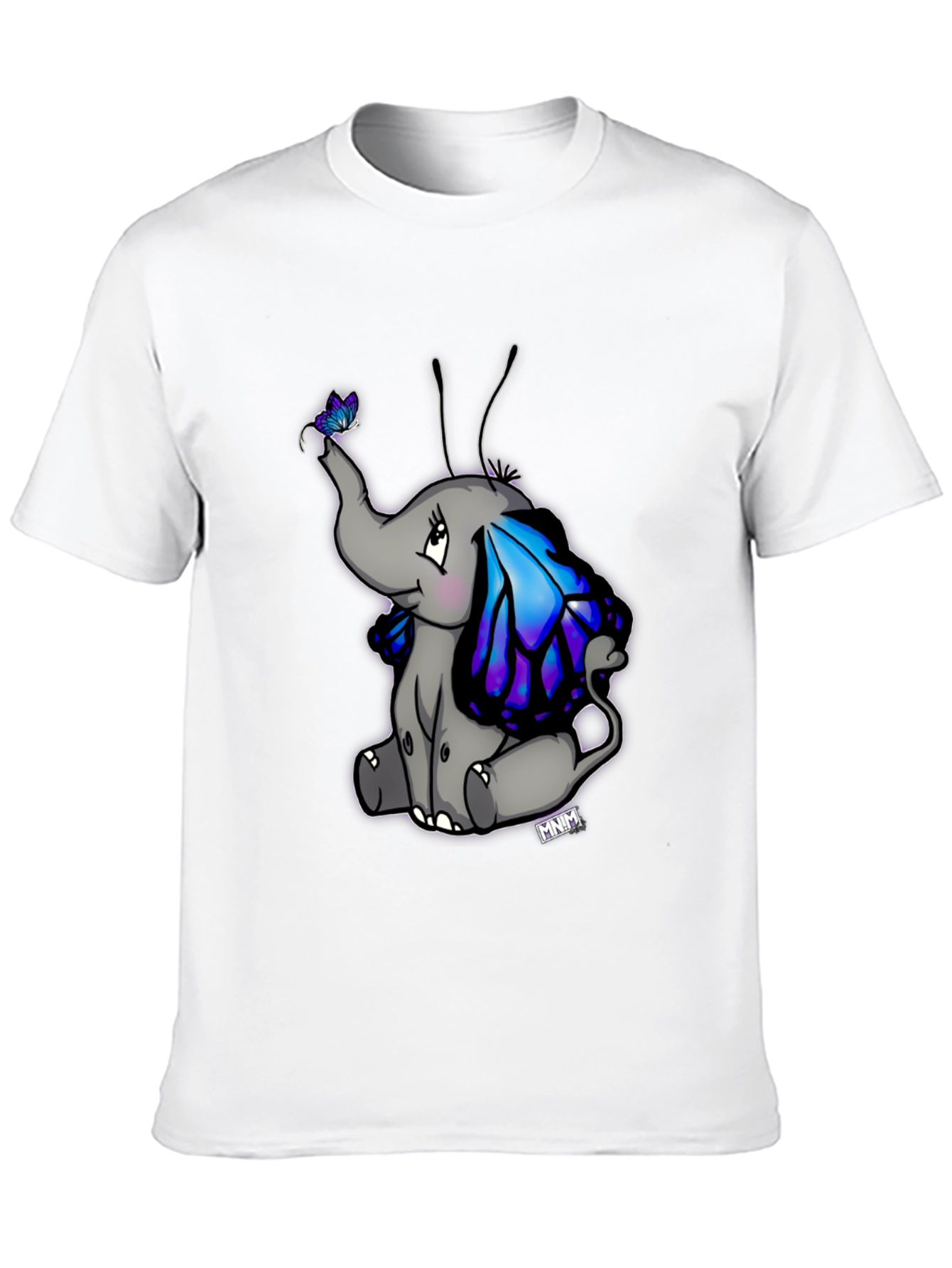 Cute Elephant Butterfly Wings Graphic Tee