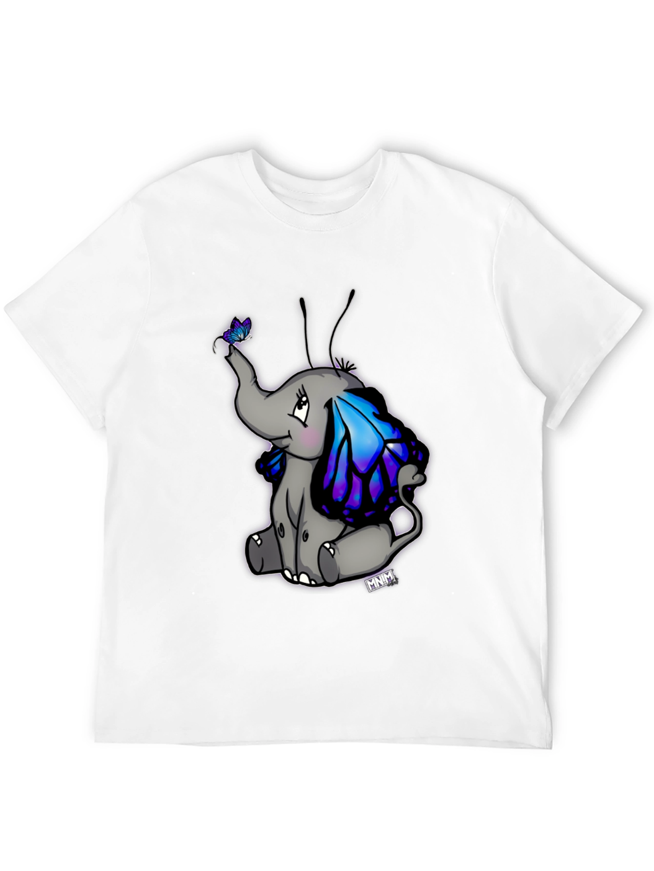 Cute Elephant Butterfly Wings Graphic Tee