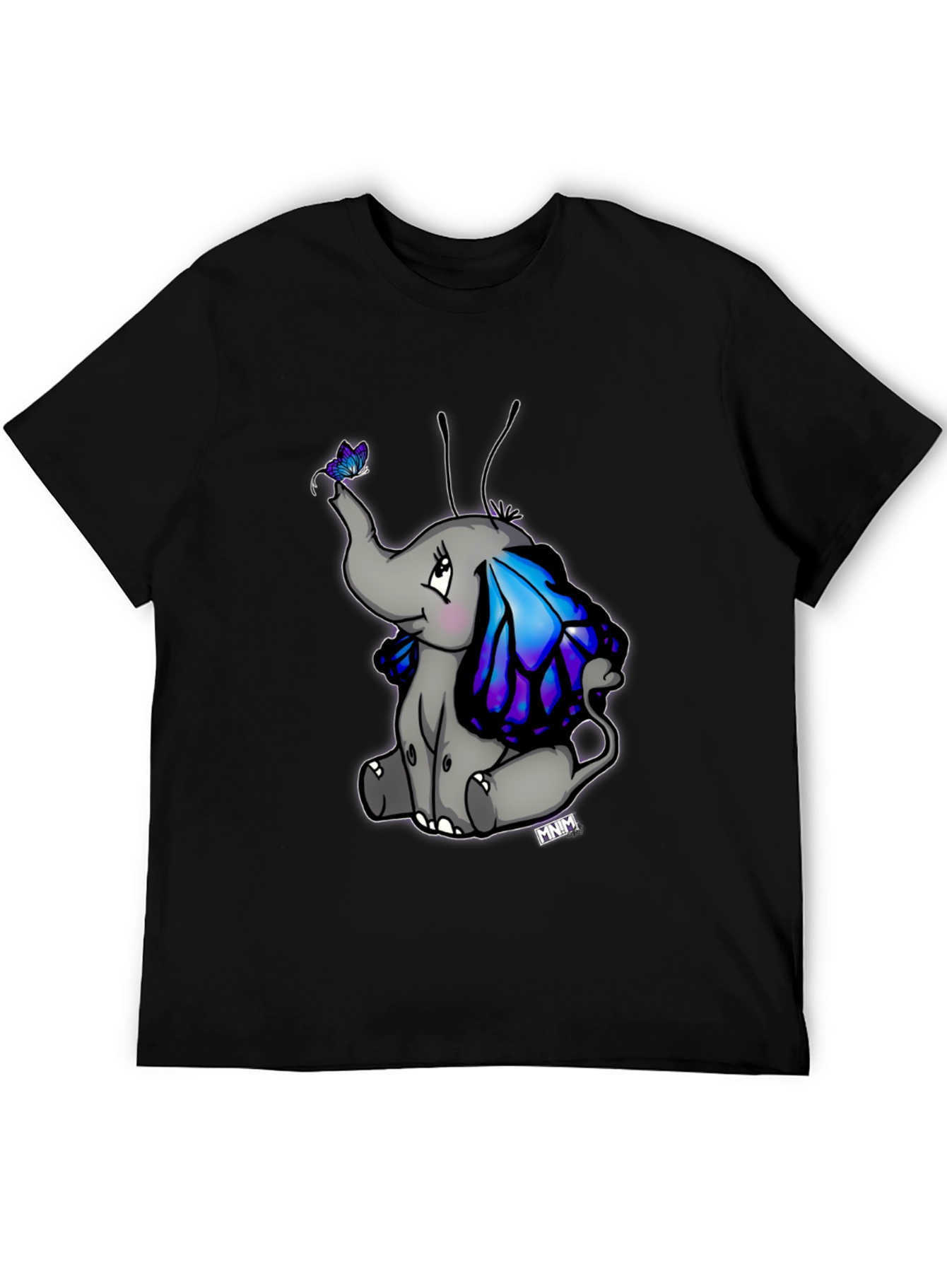 Cute Elephant Butterfly Wings Graphic Tee