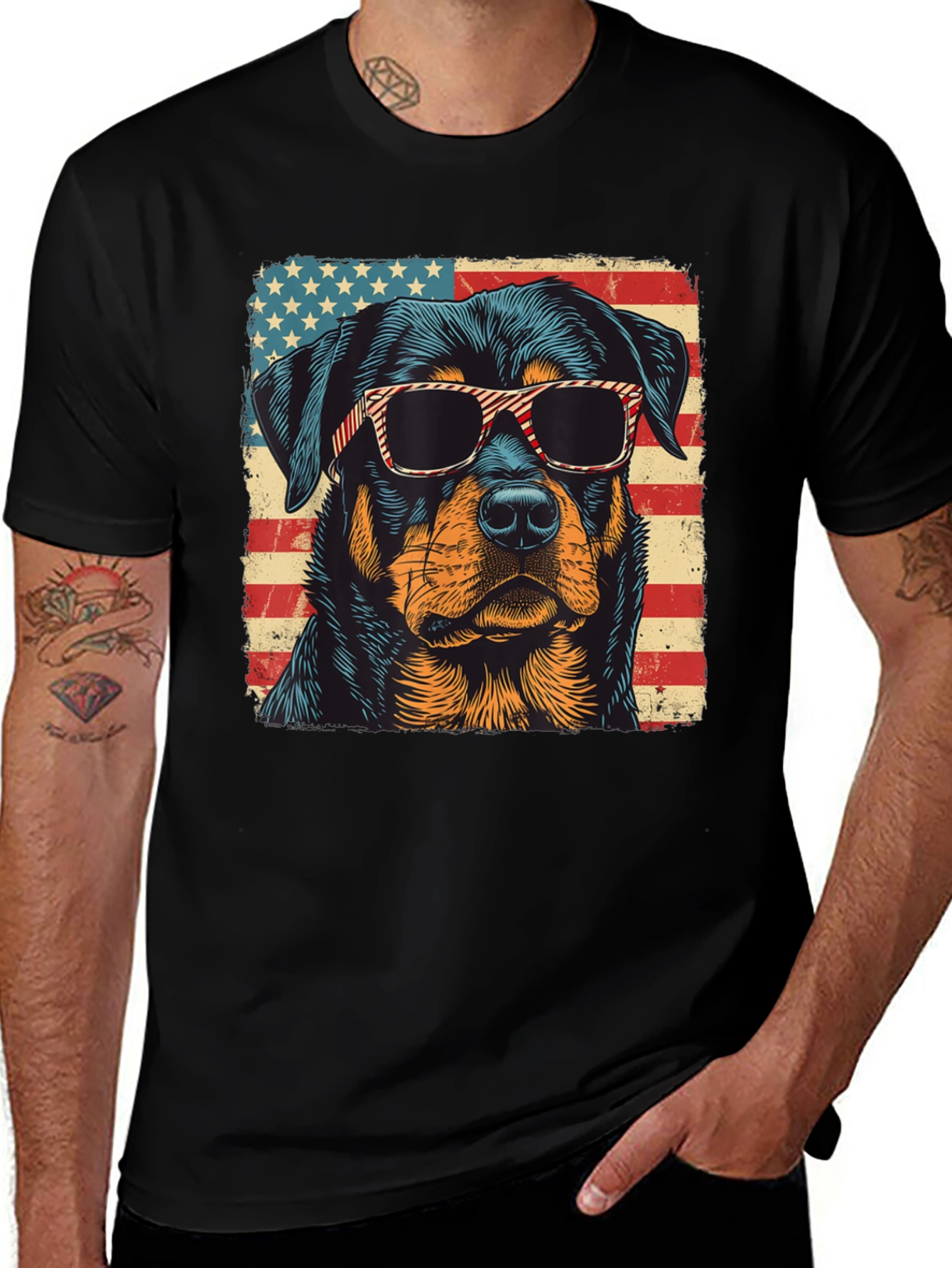 Patriotic Rottweiler T-Shirt