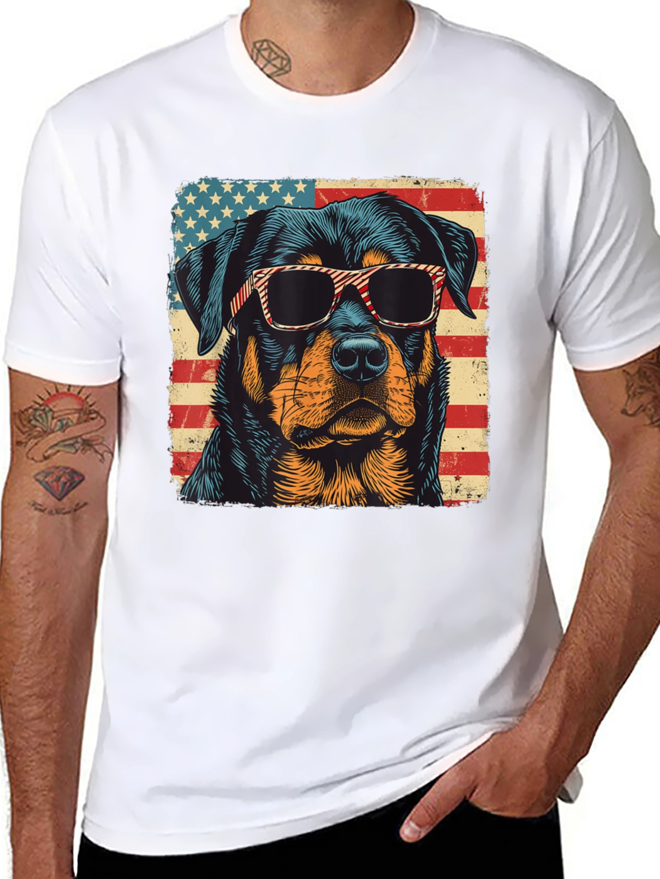 Patriotic Rottweiler T-Shirt