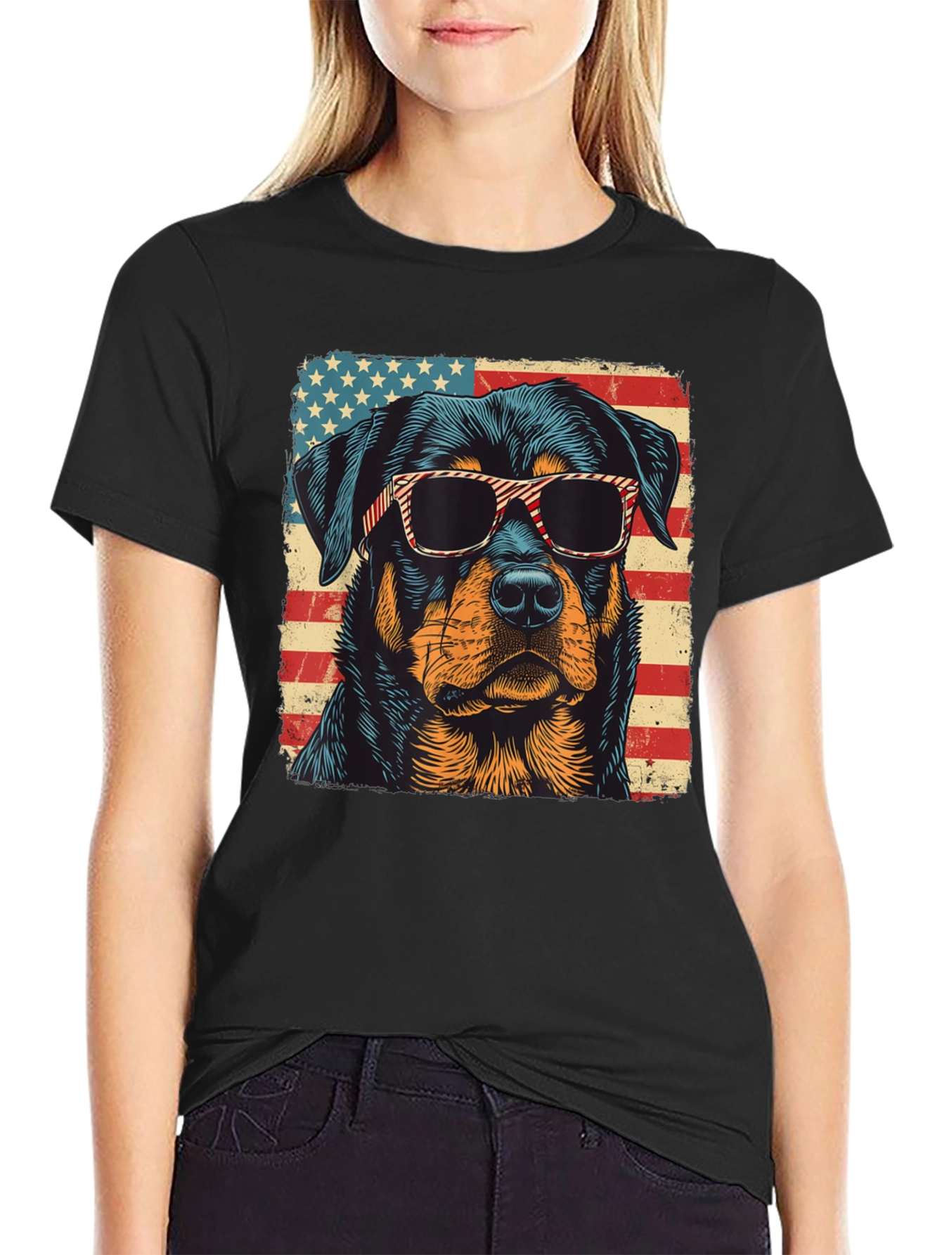 Patriotic Rottweiler T-Shirt