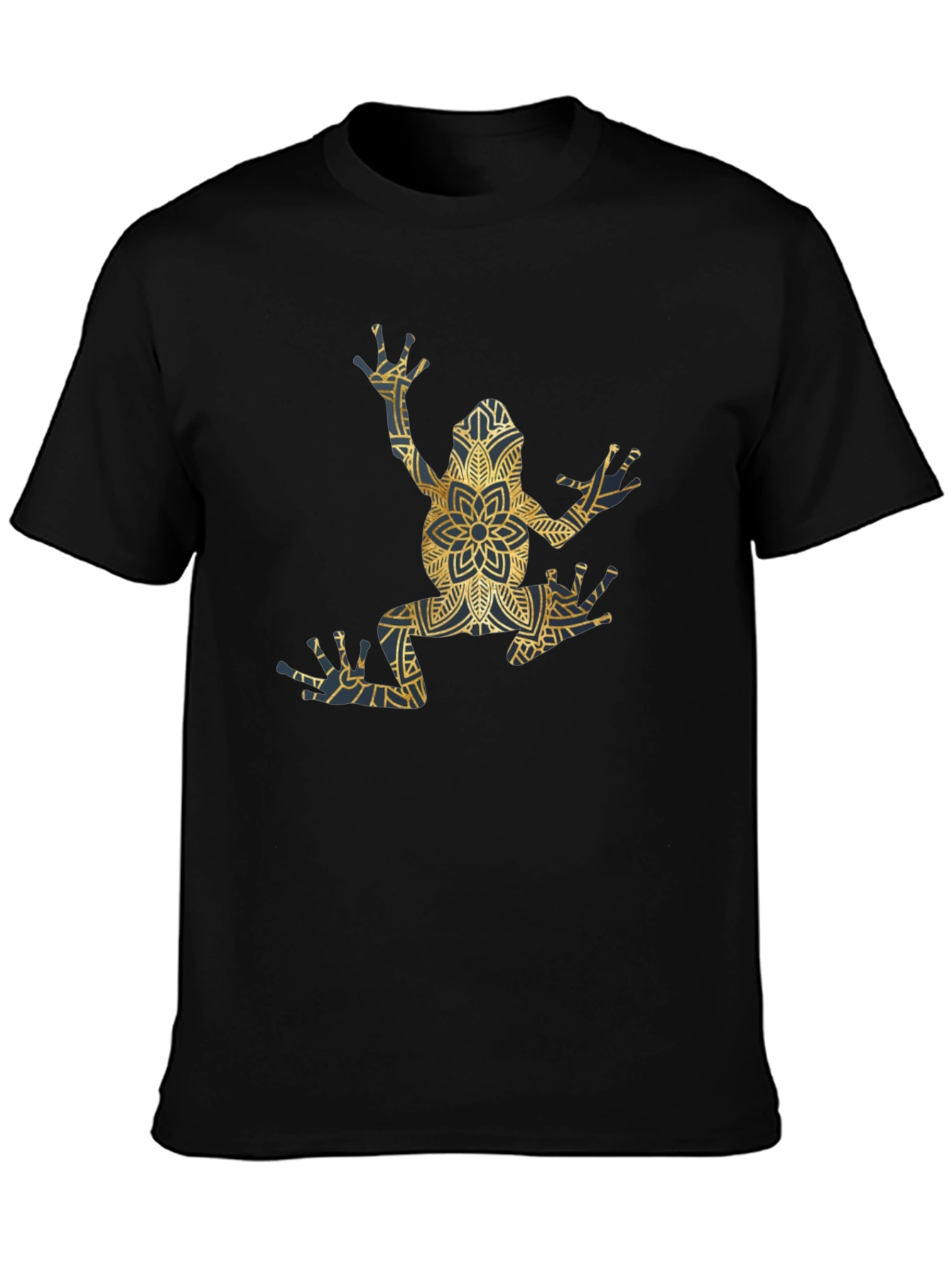 Frog Mandala Graphic Tee - Unique Mens Black T-Shirt