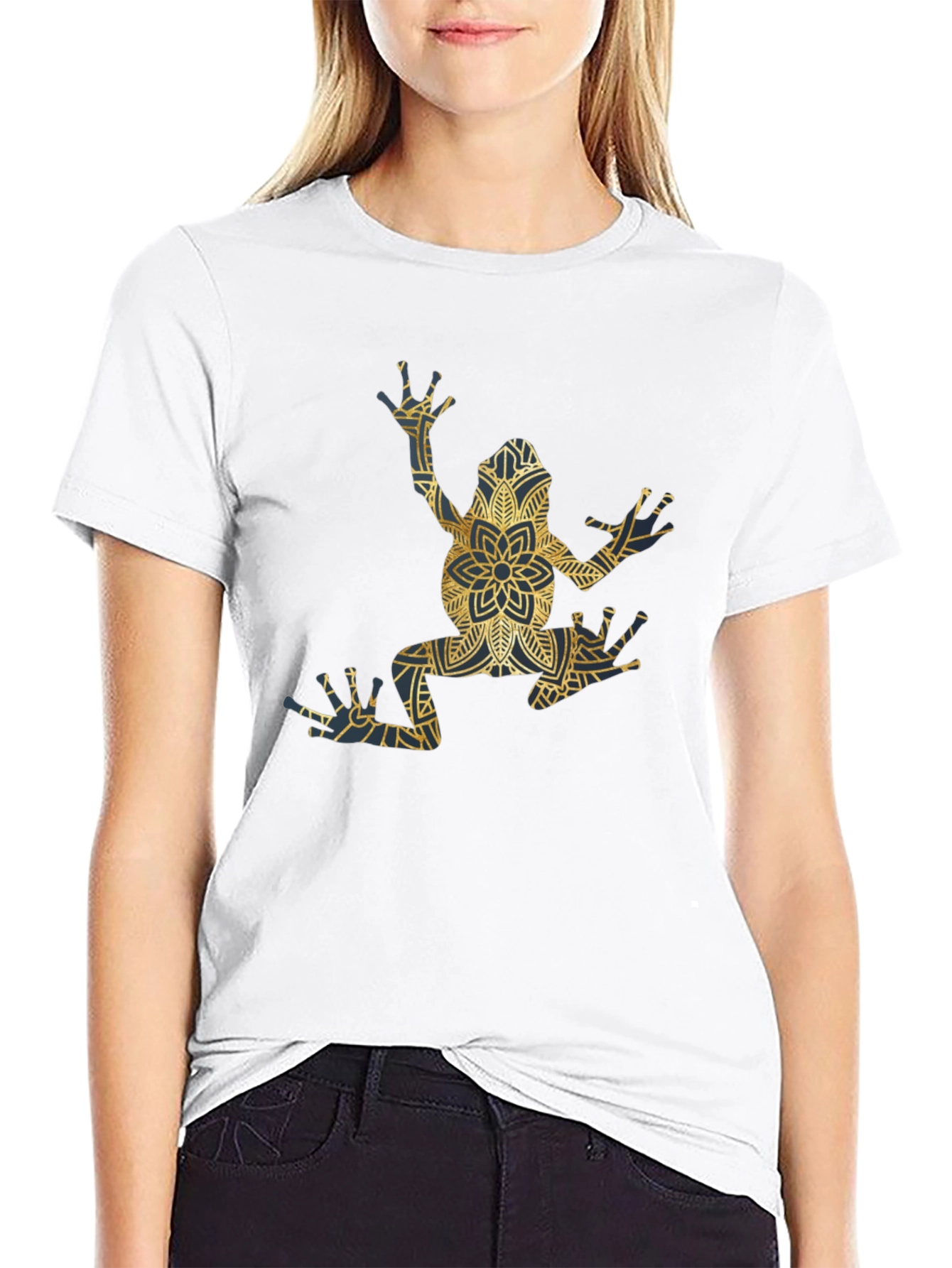 Frog Mandala Graphic Tee - Unique Mens Black T-Shirt