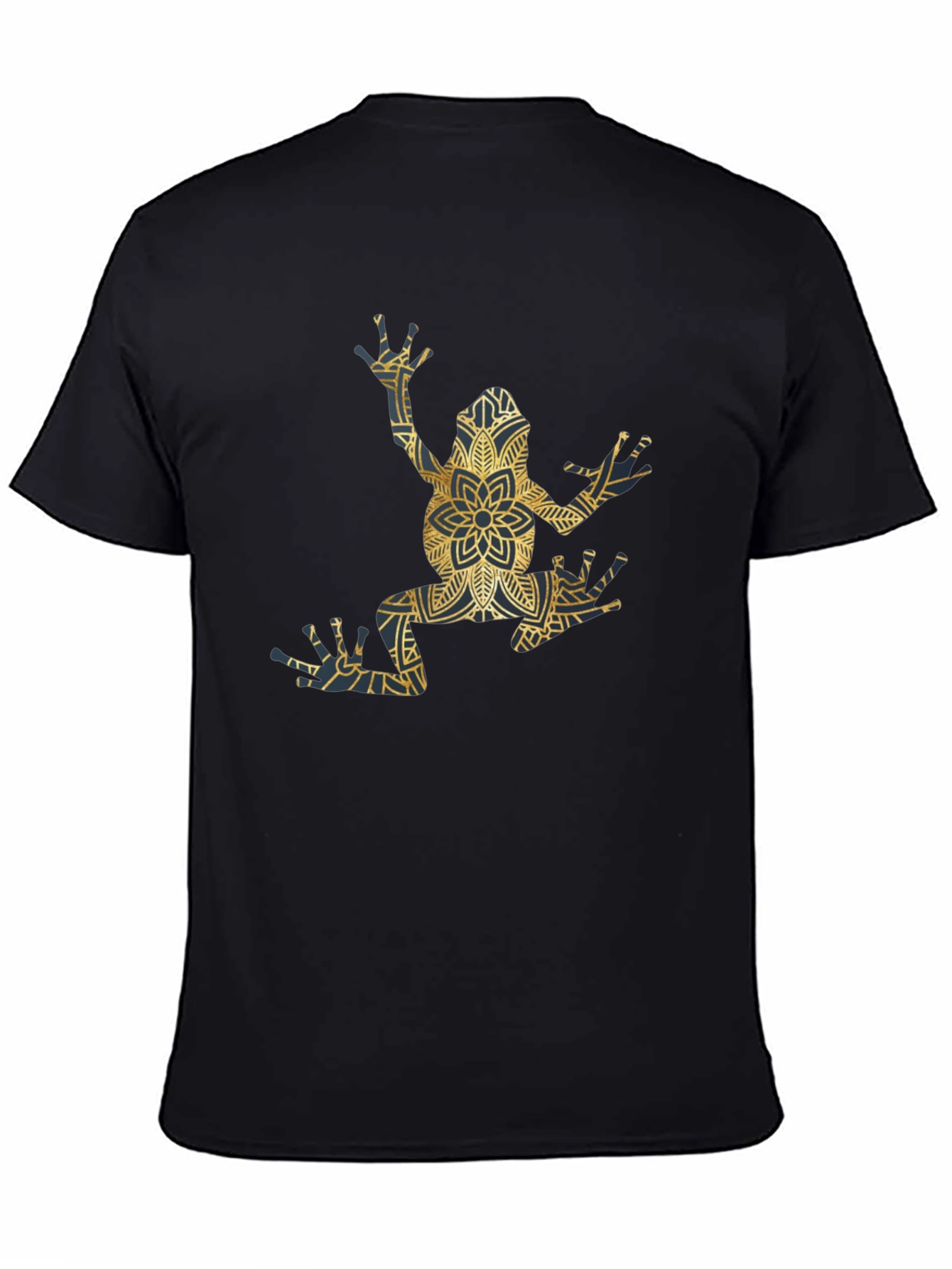 Frog Mandala Graphic Tee - Unique Mens Black T-Shirt