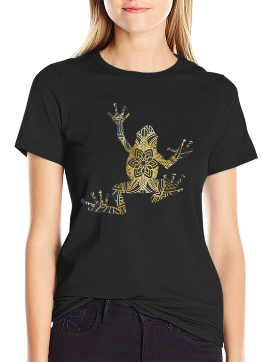 Frog Mandala Graphic Tee - Unique Mens Black T-Shirt